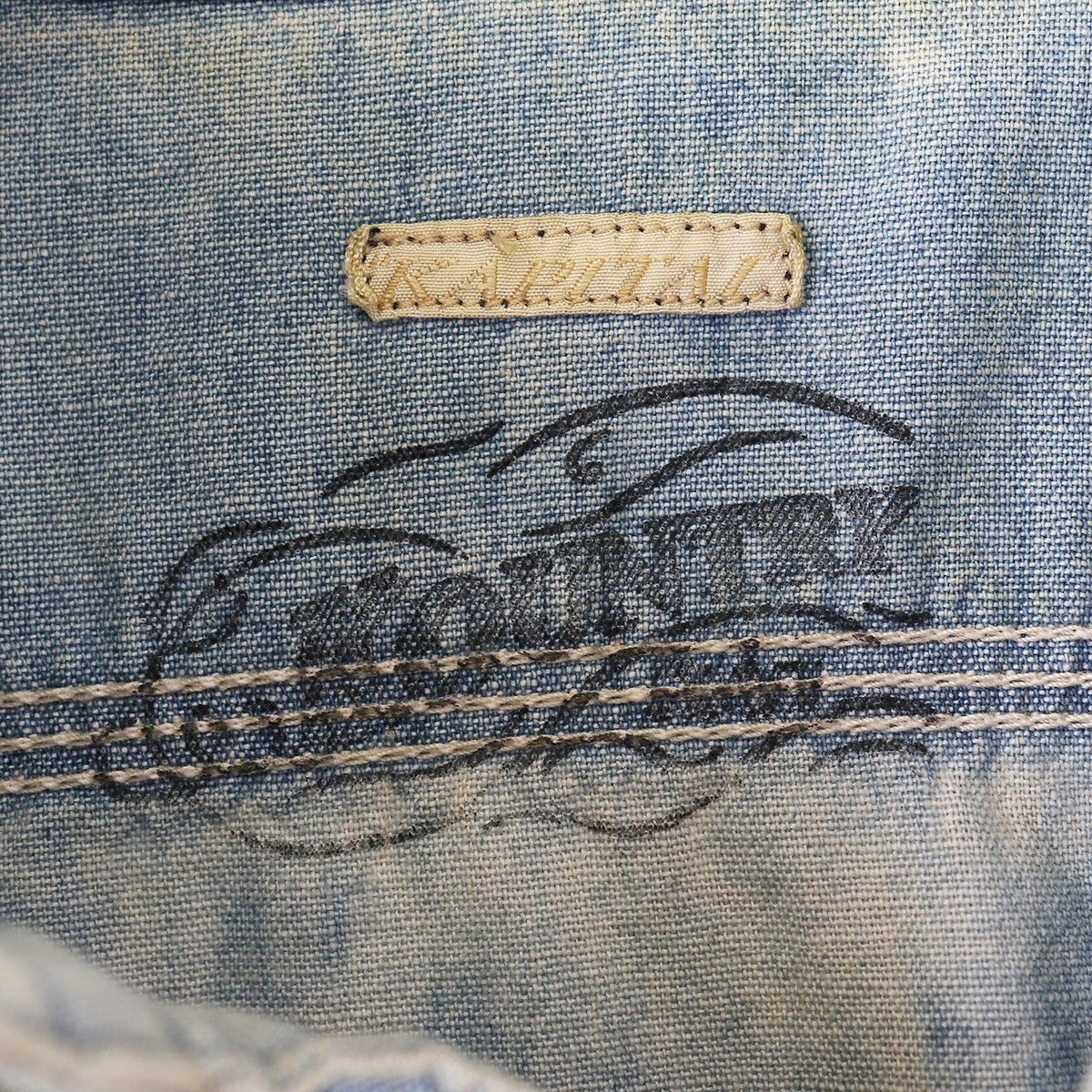 キャピタル カカシシャツ シャンブレー 刺繍 Mサイズ Shirt (Long