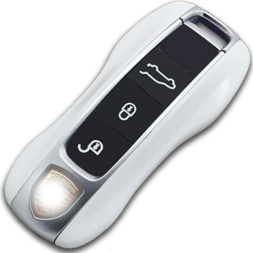 ホワイト [エイチアンドビー] 汎用 ポルシェ 新タイプ スマートキー 用 キーカバー キーケース 911 カイエン パナメーラ 992 9Y0 971 (ホワイト)