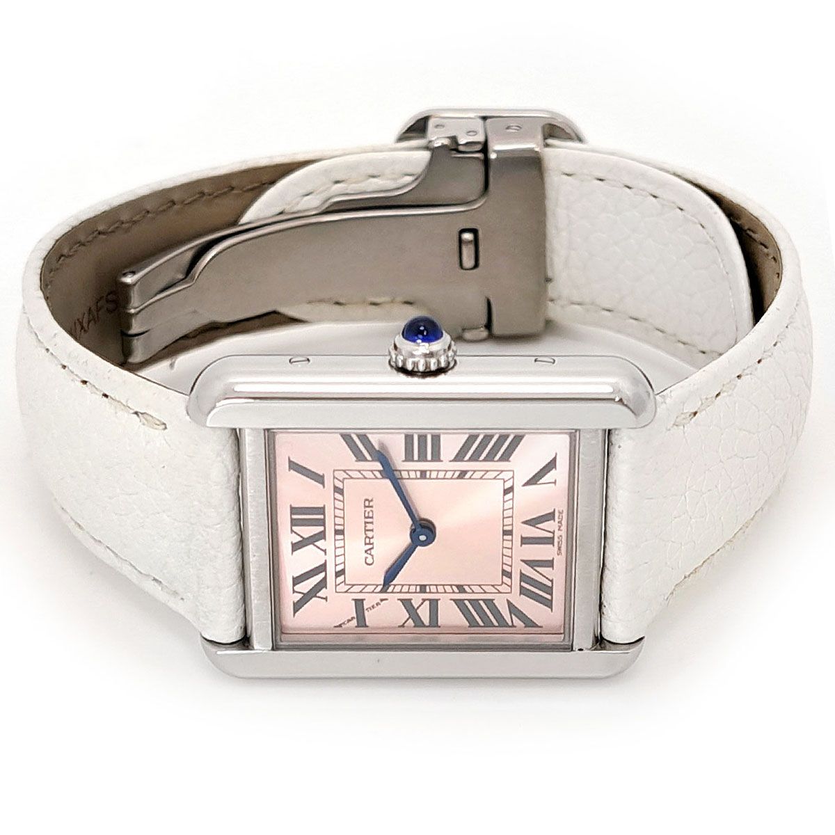 カルティエ タンクソロ SM ピンク文字盤 W5200000 クオーツ ステンレス  