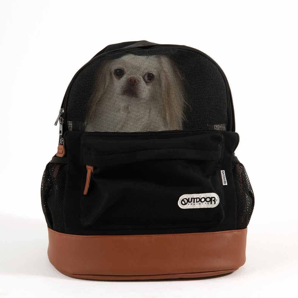 数量限定】OUTDOOR ペットリュック メッシュタイプ ブラック 犬猫用 M