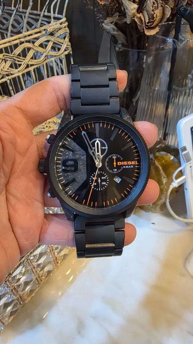 DIESEL ディーゼル オールブラック メタル 時計 メンズ