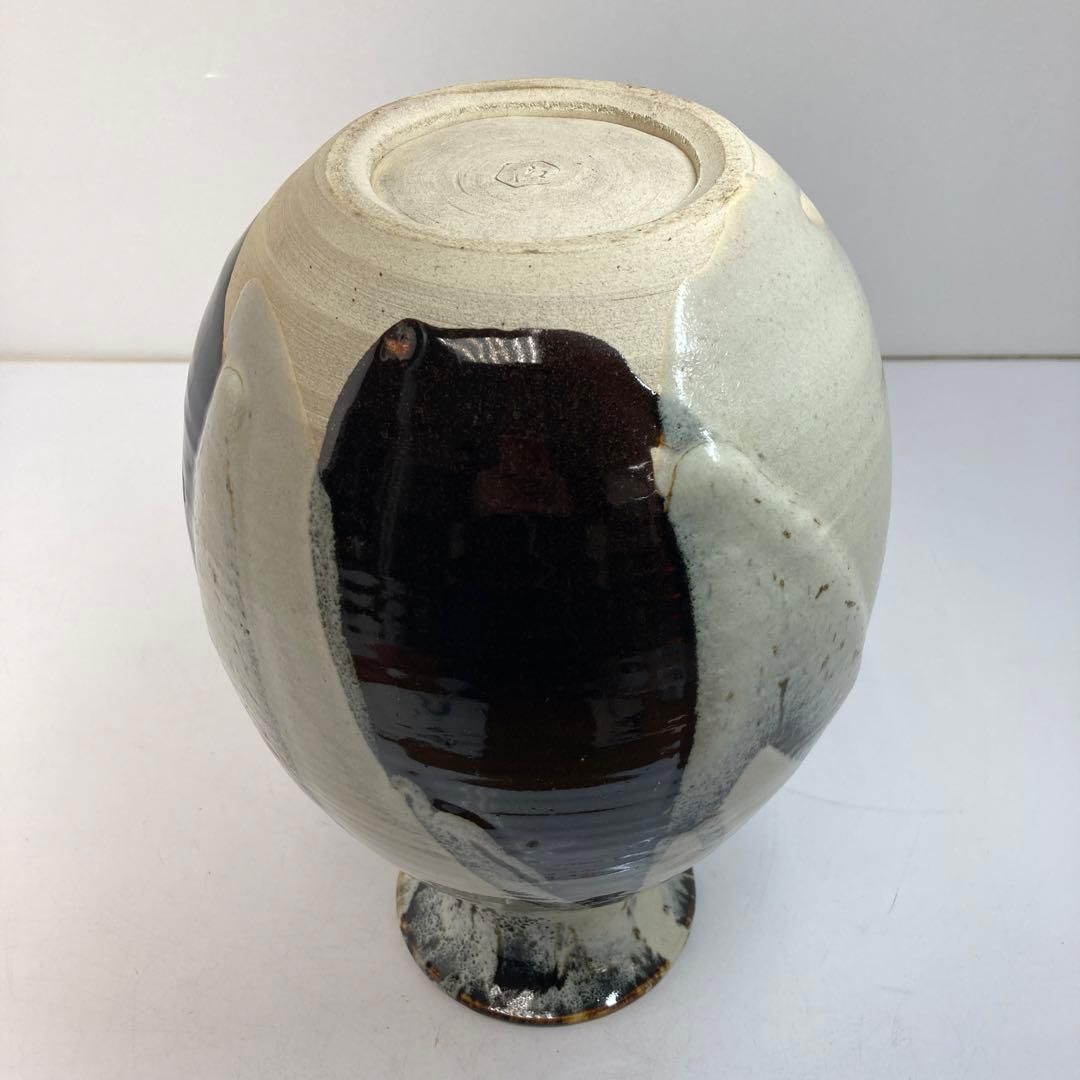 清水六兵衛 瀬戸唐津花瓶 共箱 高さ30.5㎝ 東Y6-0131①タサオ
