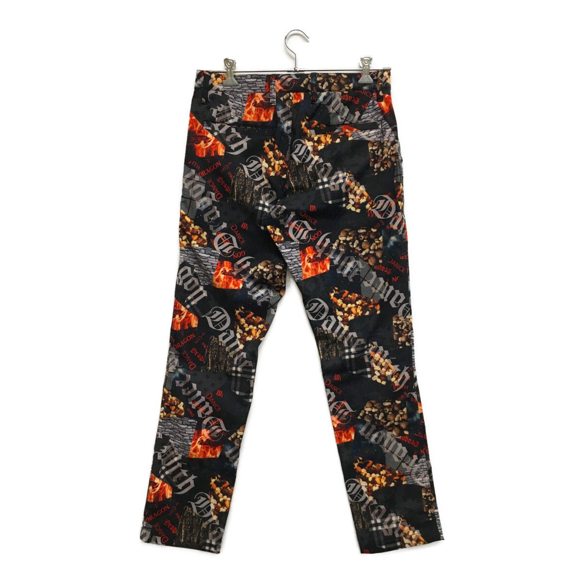 メンズ ダンスウィズドラゴン DANCE WITH DRAGON パンツ 2 M 黒系 ブラック 総柄 裏微起毛