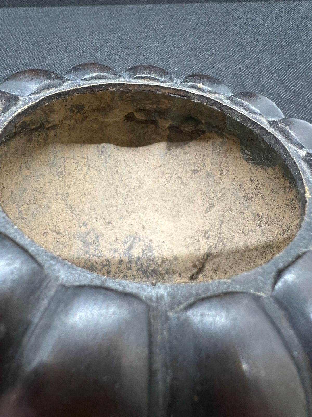 時代品 最新 精銅製(南瓜型）かぼちゃ香炉 重さ約623g 高さ12cm 茶道具