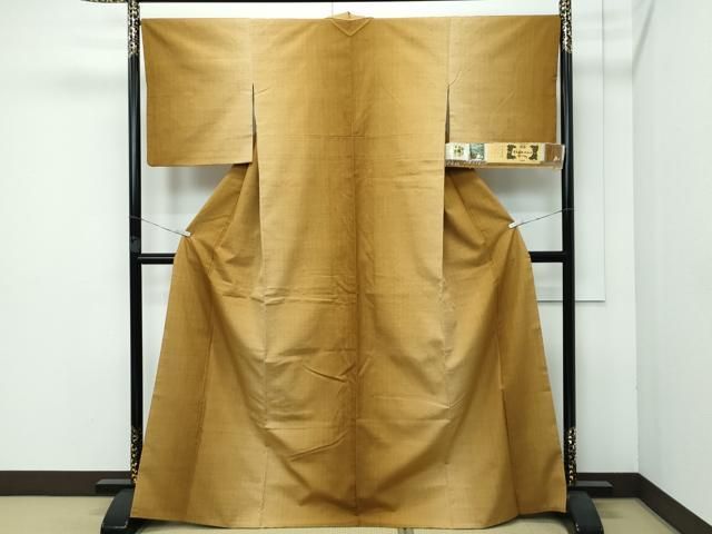 平和屋着物 上 本場結城玉紬 結織苑 草木染 縞 やまと誂製 証紙付き CZAA3635s5