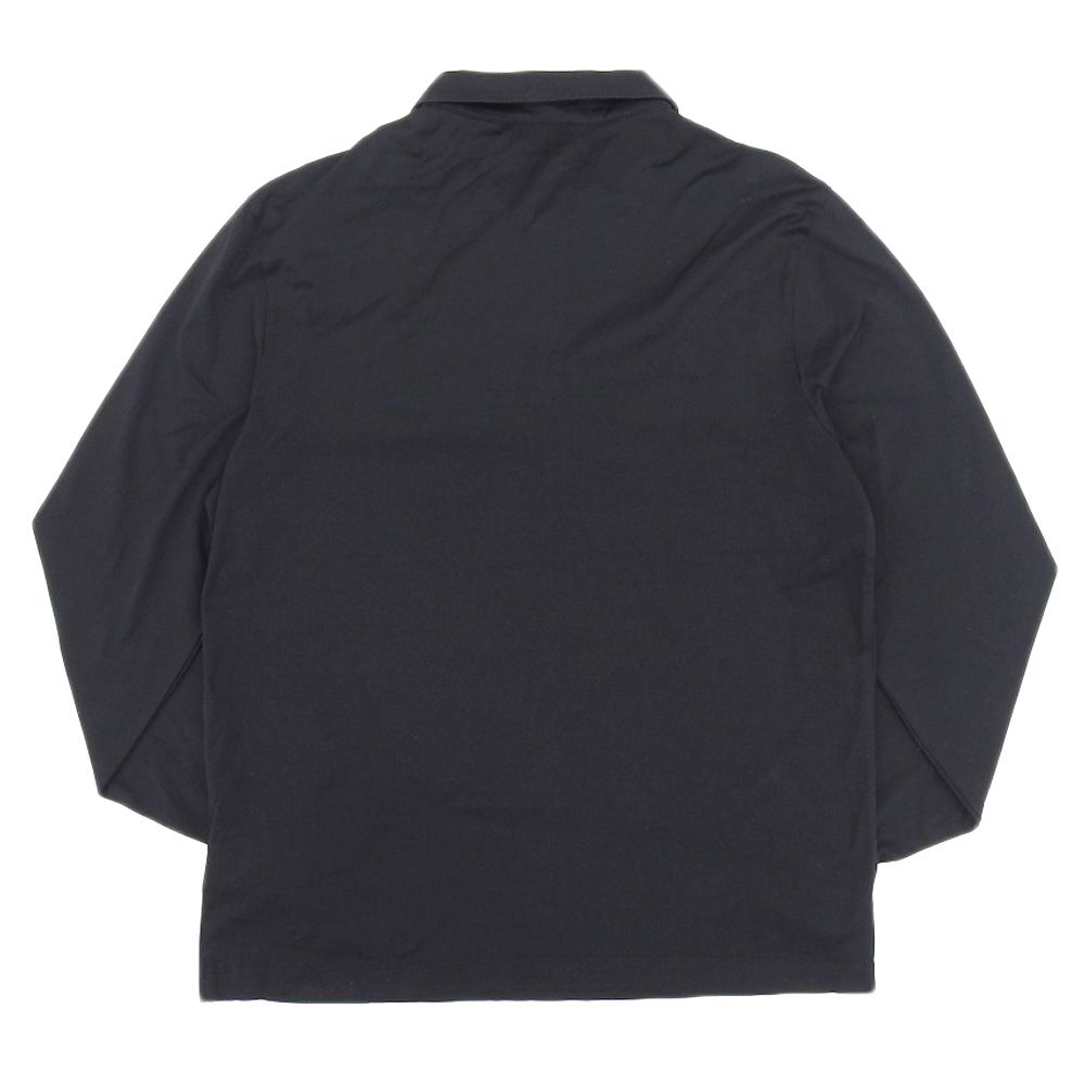 希少XL モンクレール ポロシャツ 長袖 黒 ロゴワッペン トリコロール 美品 MONCLER モンクレール 長袖 ポロシャツ XL 希少XL モンクレール