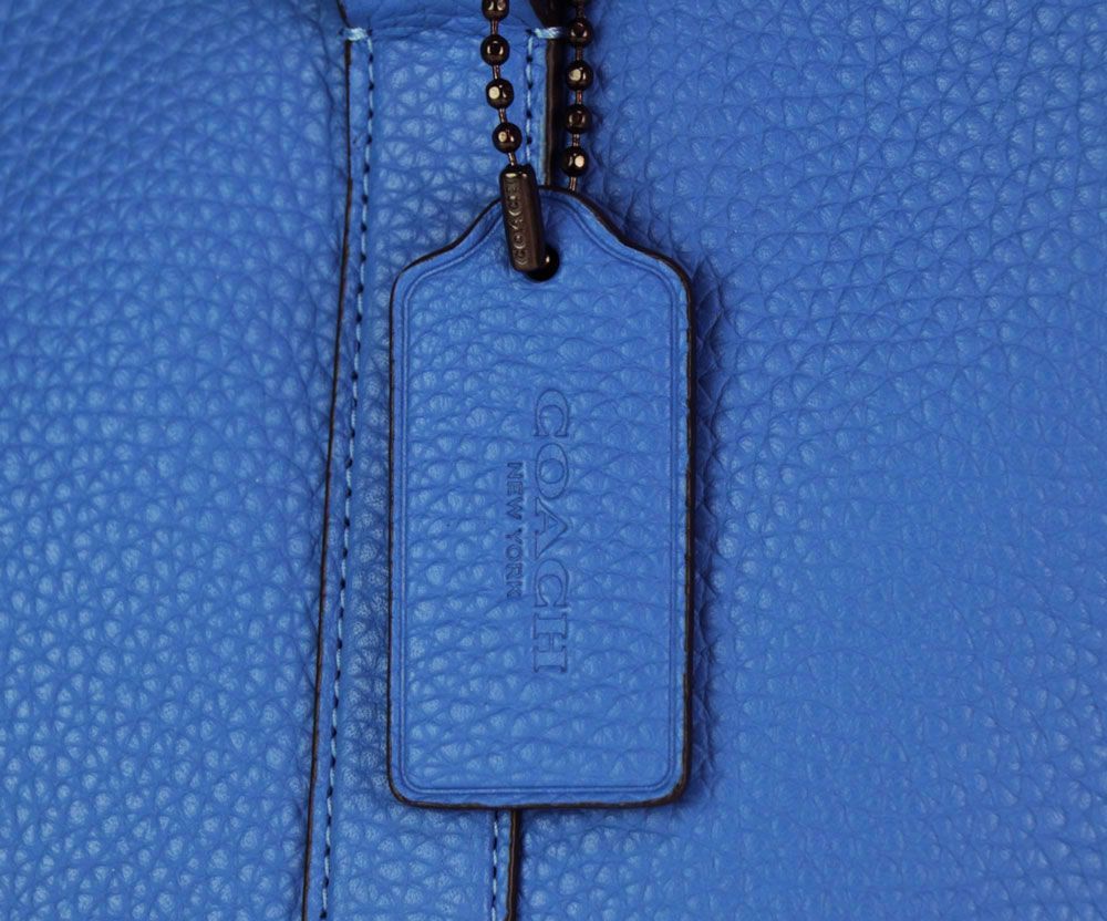 COACH】コーチ ペブル レザー ゴッサム ジップ トート バッグ ブルー  