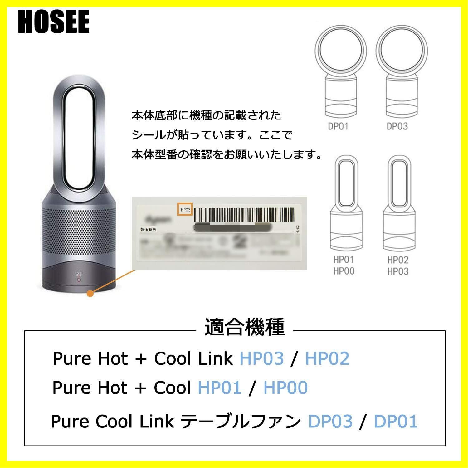 迅速発送】HOSEE ダイソン 空気清浄機 HP03 HP02 HP01 HP00 DP03 DP01 交換フィルター 抗菌 集じん 脱臭 一体型  空気清浄機能付ファンヒーター用フィルター 1個入 互換品 扇風機用 HEPAフィルター - メルカリ