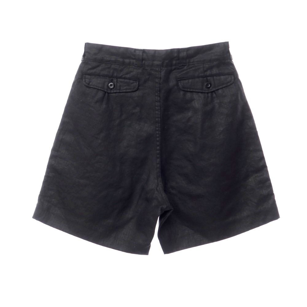 【新品未使用】OUTIL リネン　ショートパンツ　黒　ブラック 中古】ウティ OUTIL コーティングリネン ショートパンツ ブラック
