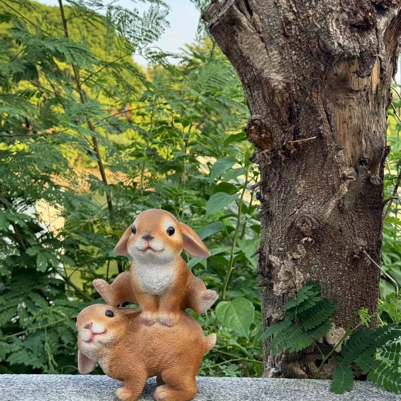 うさぎ置物 ガーデンオブジェ うさぎの親子 うさぎの置物 フレンドラビット親子３匹セット N１３９３４