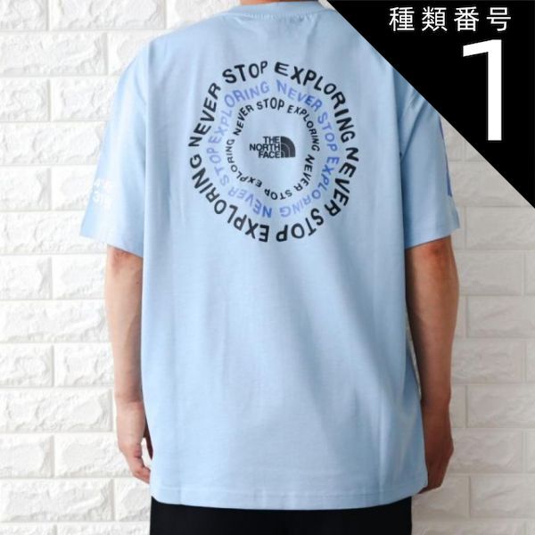 種類1:Steel　Blue（ブルー）/XS ザ ノースフェイス Tシャツ メンズ オーバーサイズ EUモデル プリント ロゴ THE NORTH FACE NF0A87F6
