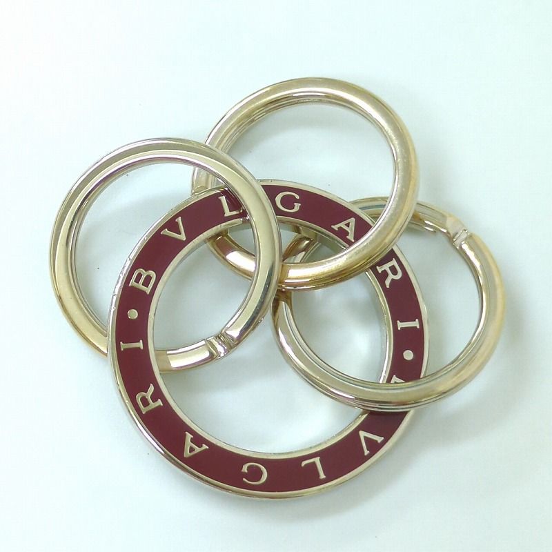 BVLGARI リング型キーホルダー ゴールド/ボルドー BVLGARI ブルガリ キーリング キーホルダー ゴールド ボルドー