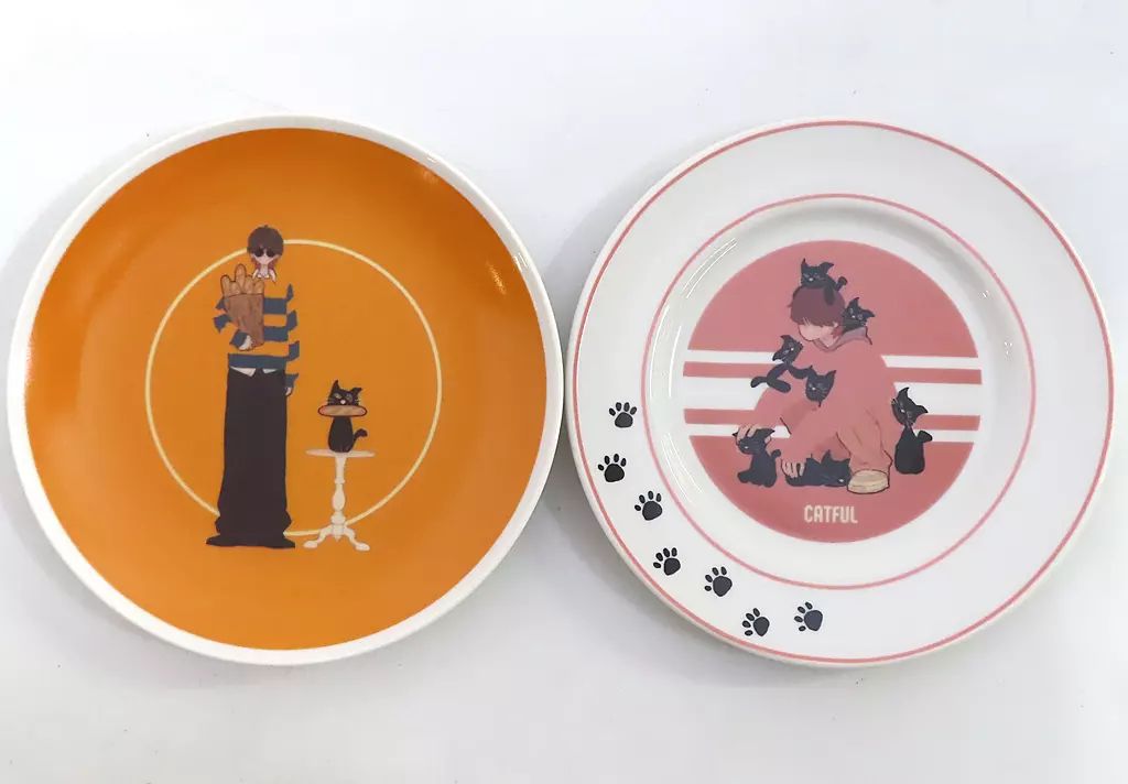 大人上品なおすすめコーデ 中古】皿・ボウル 「キヨ15 オレンジ プレート2枚セット キヨ猫 皿・プレート