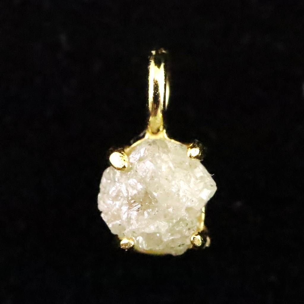 天然 グレー ダイヤモンド 原石 ペンダントトップ 0.26g 【榎本通商