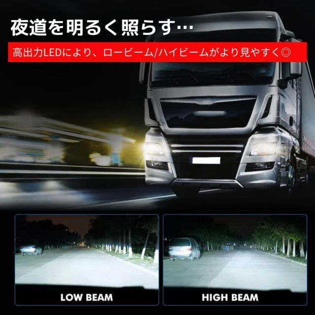 24V対応 トラック用 LEDヘッドライト HINO（日野） デュトロ H18.11-H23.6 XKU.XZU5## 標準キャブ  ハロゲン仕様車ハイブリッド車 H4 Hi/Lo 左右2本セット 新基準 ファンレス 静音 瞬間起動 6000k ホワイト - メルカリ