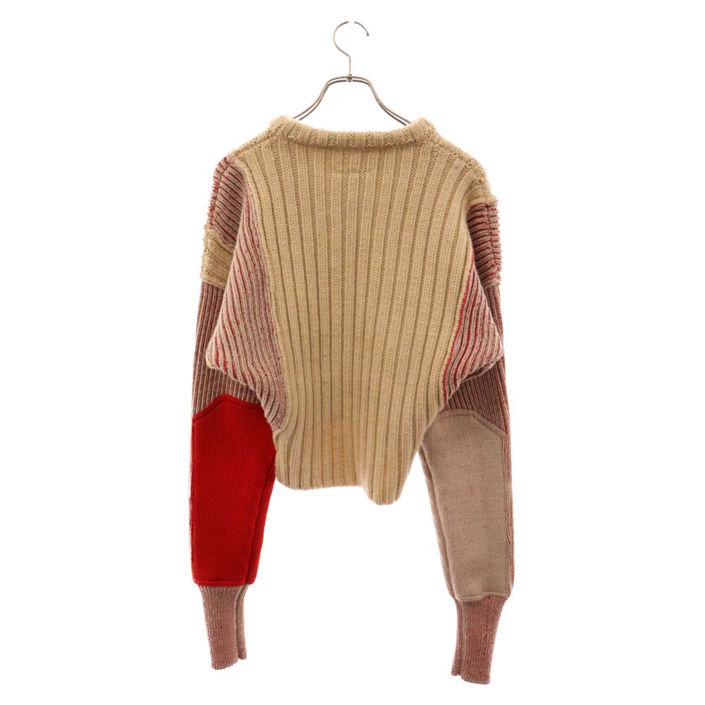 MM6 Maison Margiela (エムエムシックスメゾンマルジェラ) 22AW Sprist Sweater S52GP0113 スプライスド  セーター クロップド クルーネックニット ベージュ レディース - メルカリ