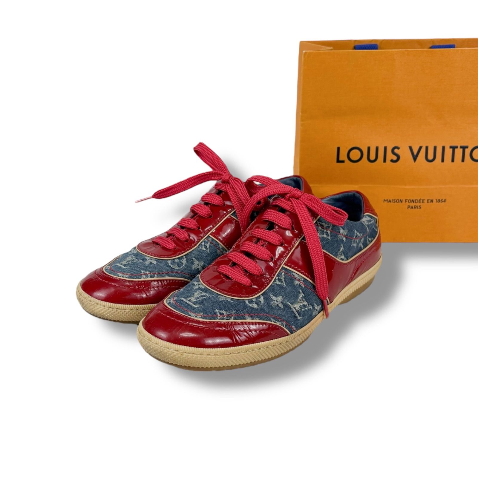 ルイヴィトン LOUIS VUITTON ローカットスニーカー デニムキャンバス 
