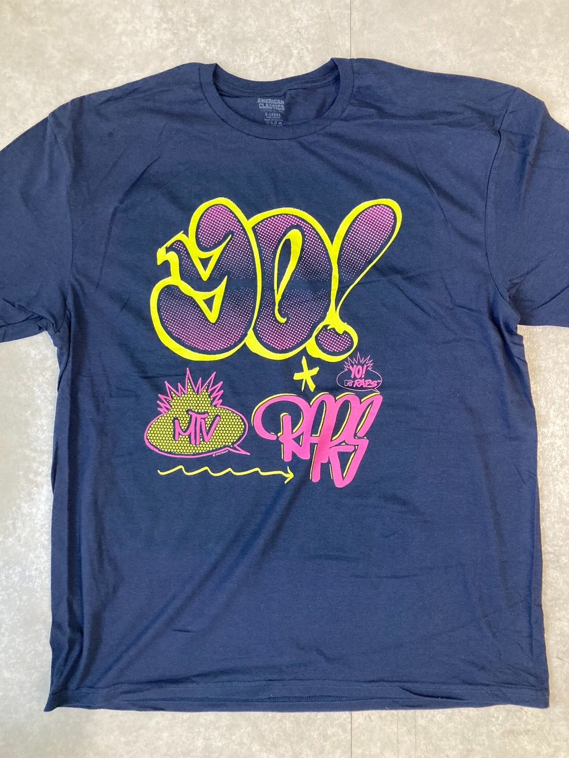 ラップT オーバーサイズ　YO MTV RAPS　NAVY XL　伝説のヒップホップ専門番組『Yo! MTV Raps』のTシャツになります