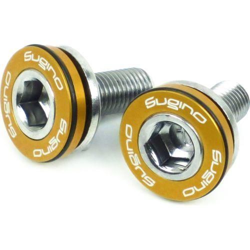SUGINO スギノ CPBアルミキャップ付き クランクボルト M8×18mm (2個ペア) ゴールド