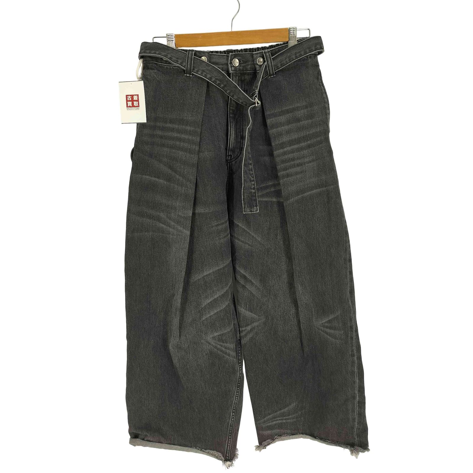 メゾンスペシャル MAISON SPECIAL 23SS フォールド タック ベルテッド ハイパー ワイド デニムパンツ メンズ JPN：0 