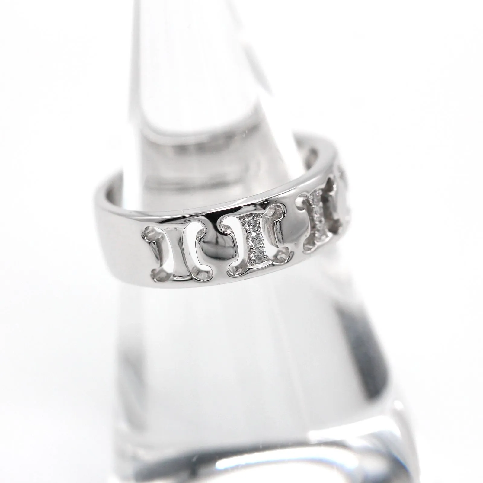 セリーヌ CELINE 9ポイント ダイヤモンド ロゴ リング 750 18金 10号