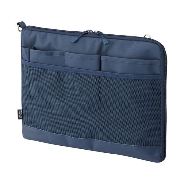 まとめ リヒトラブ SMART FITACTACT バッグインバッグ ヨコ型 A4 ネイビー A-7681-11 1個 ×3セット