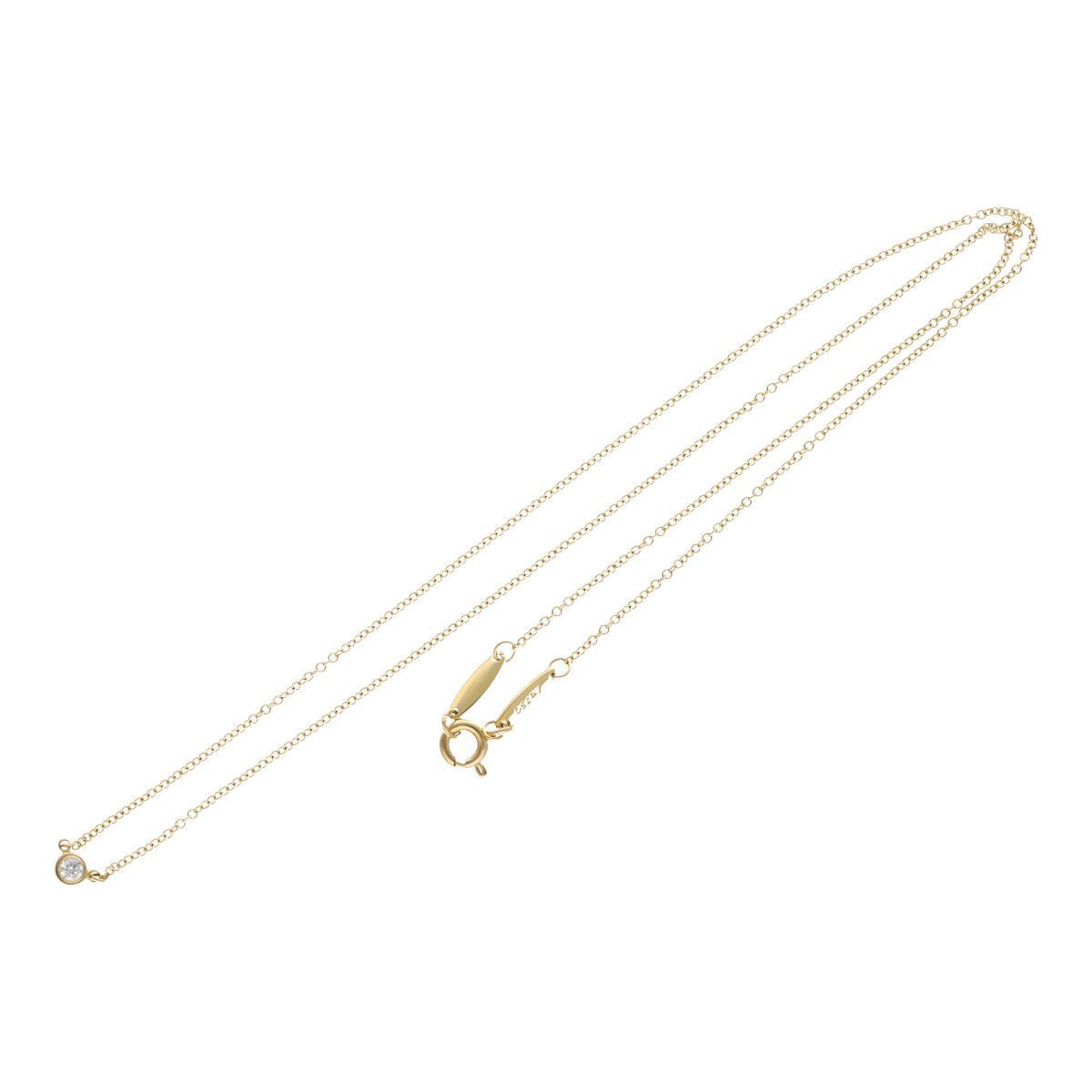 ティファニー バイザヤードネックレス AU750 ペンダント YG 中古】 Tiffany ＆ Co. ティファニー バイザヤード シングル