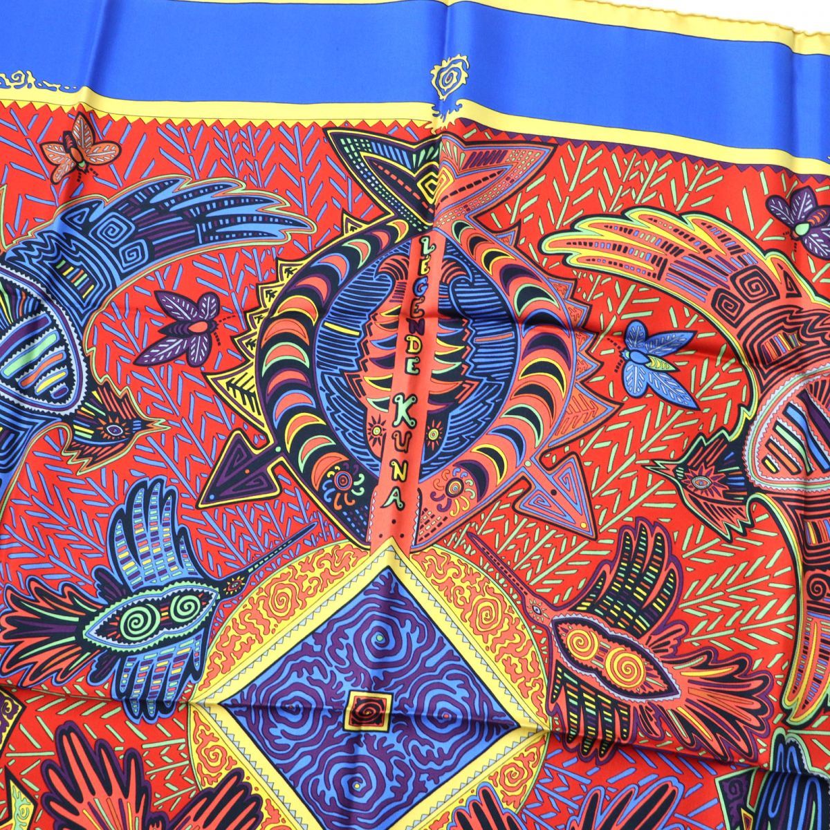 エルメススカーフ カレ90/柄名:クナ族の伝統 HERMES エルメス カレ90 スカーフ LEGENDE KUNA PEUPLE DE