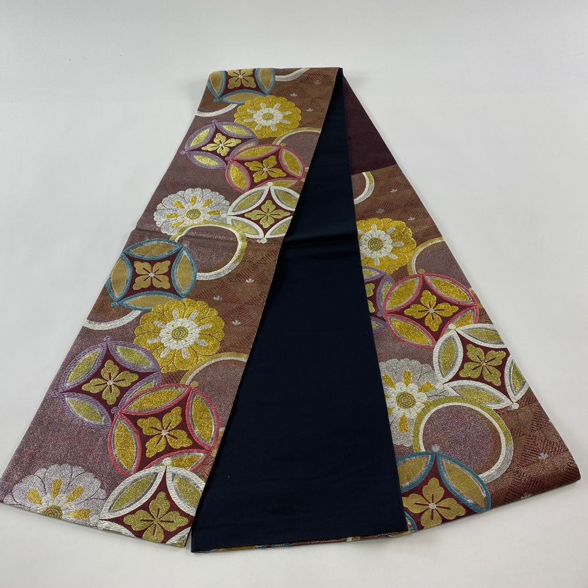 美品！！正絹☆袋帯☆刺繍 正絹 袋帯 (金刺繍)