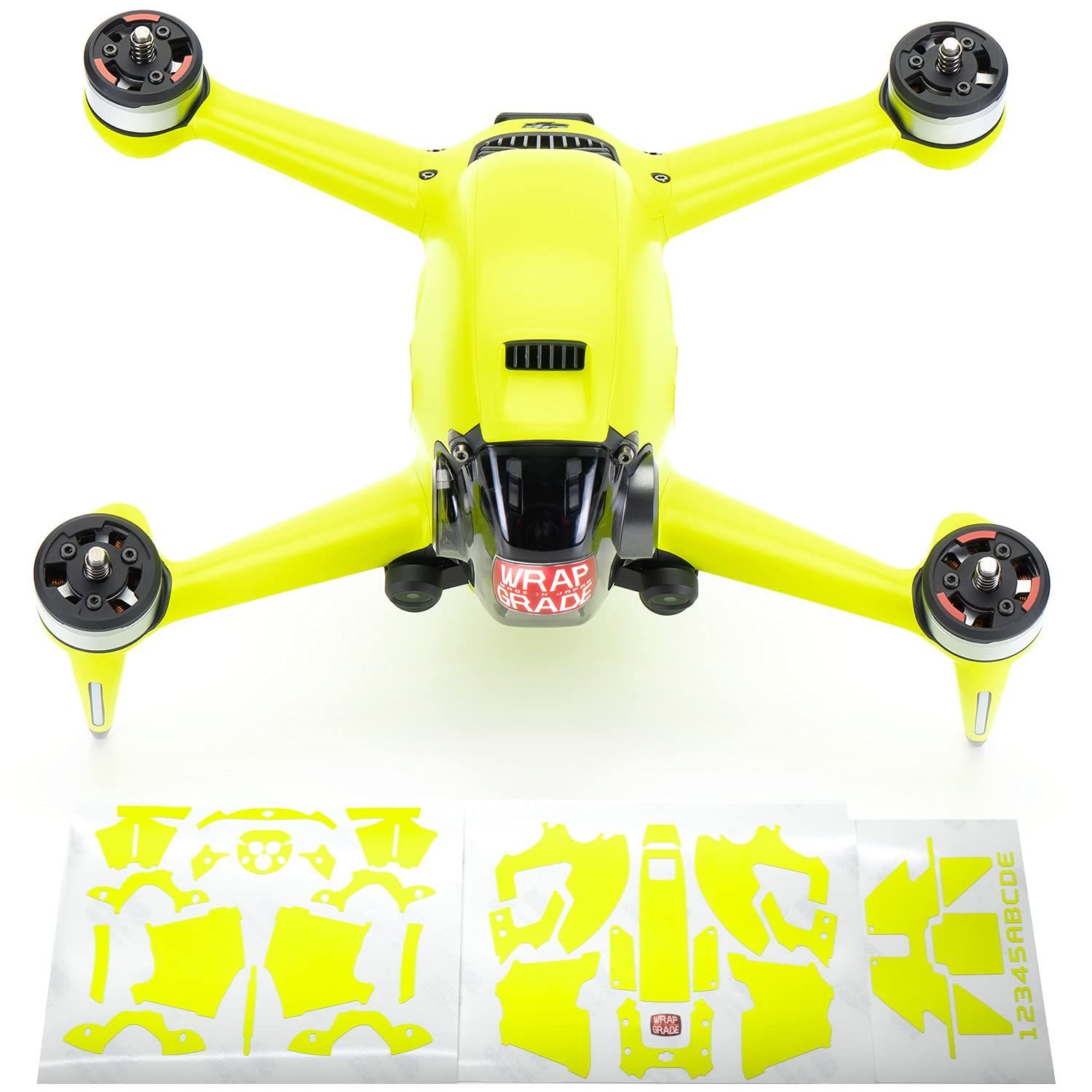 Color NEON YELLOW WRAPGRADE for DJI FPV スキンシール ネオンイエロー