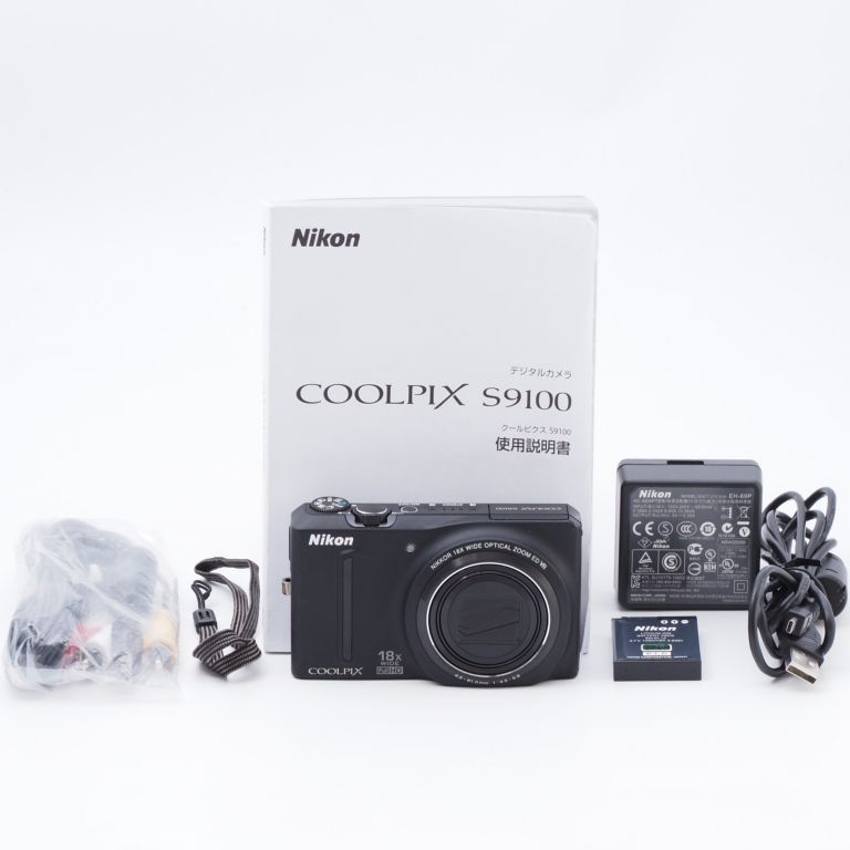 NikonデジタルカメラCOOLPIX S9100 ノーブルブラック S9100BK 中古  