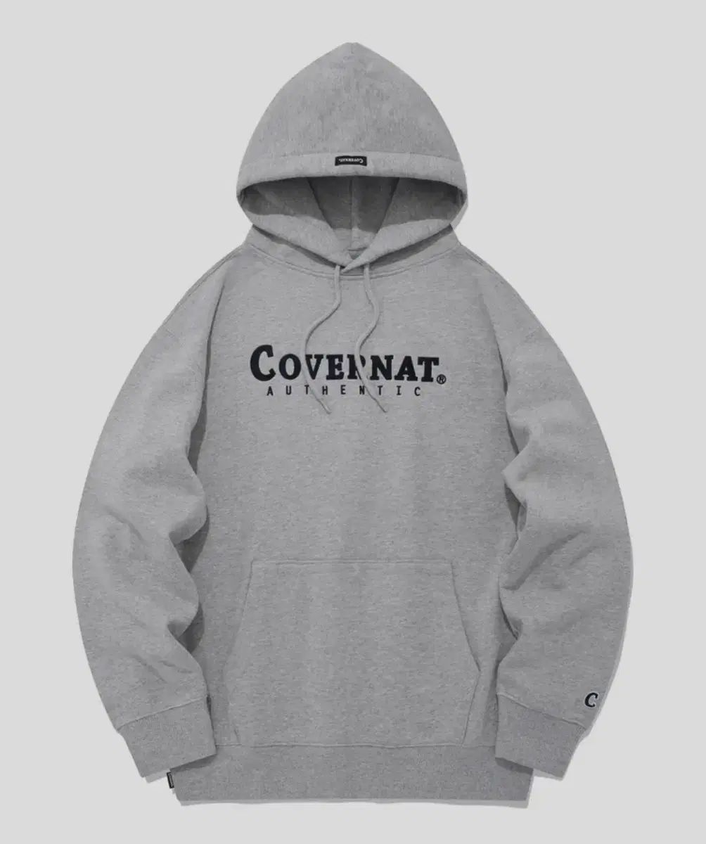 COVERNAT(カバーナット) アセンテック ロゴ フード付きTシャツ メランジェ グレー