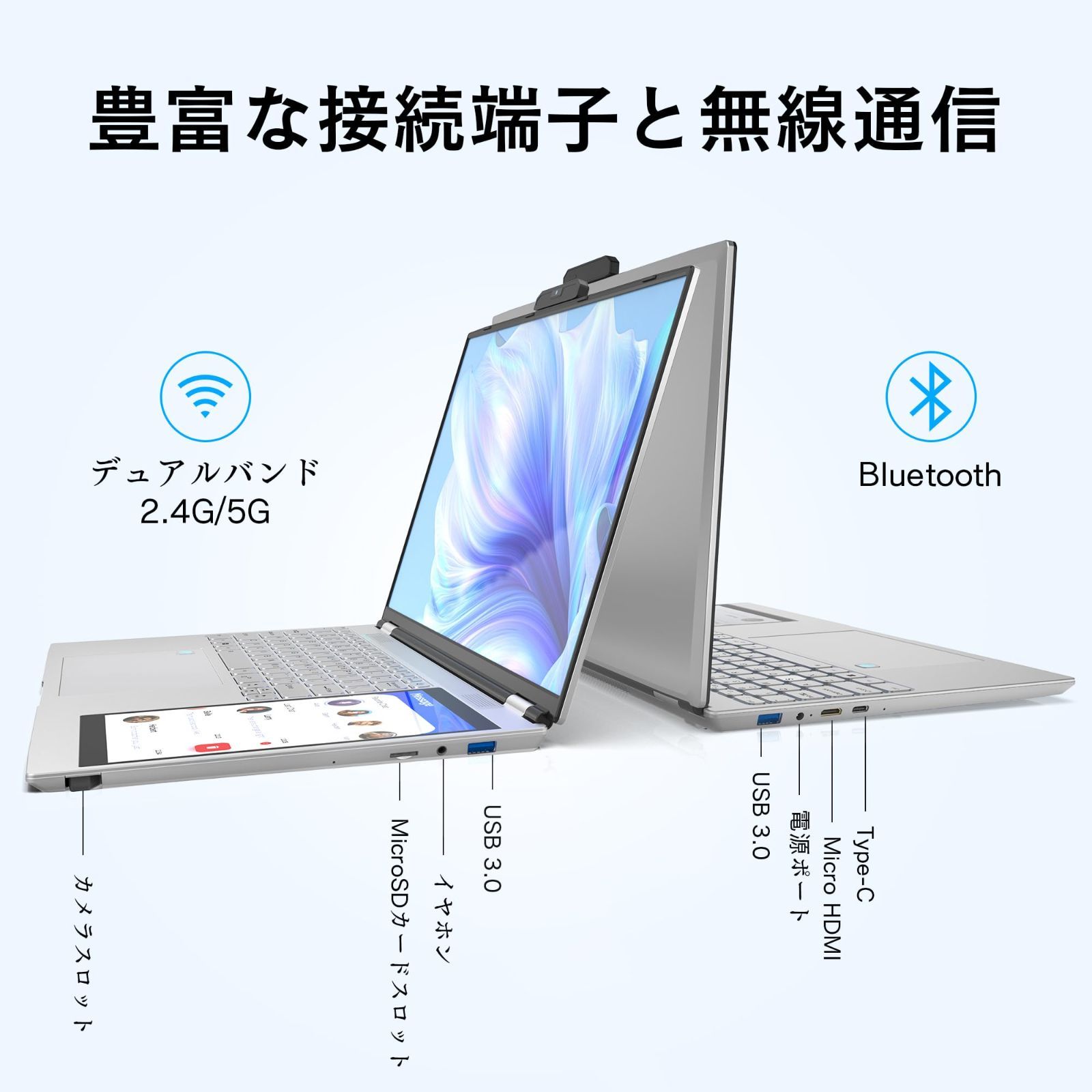 WEBカメラ付き|指紋認証付き