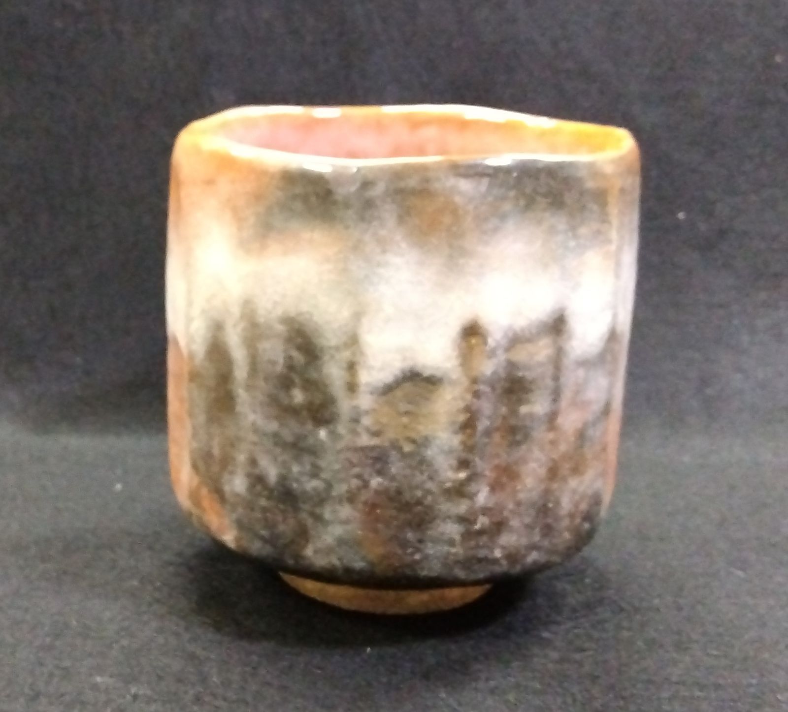 茶道具 茶碗 筒茶碗 赤楽茶碗 玉藻窯 氏家常美