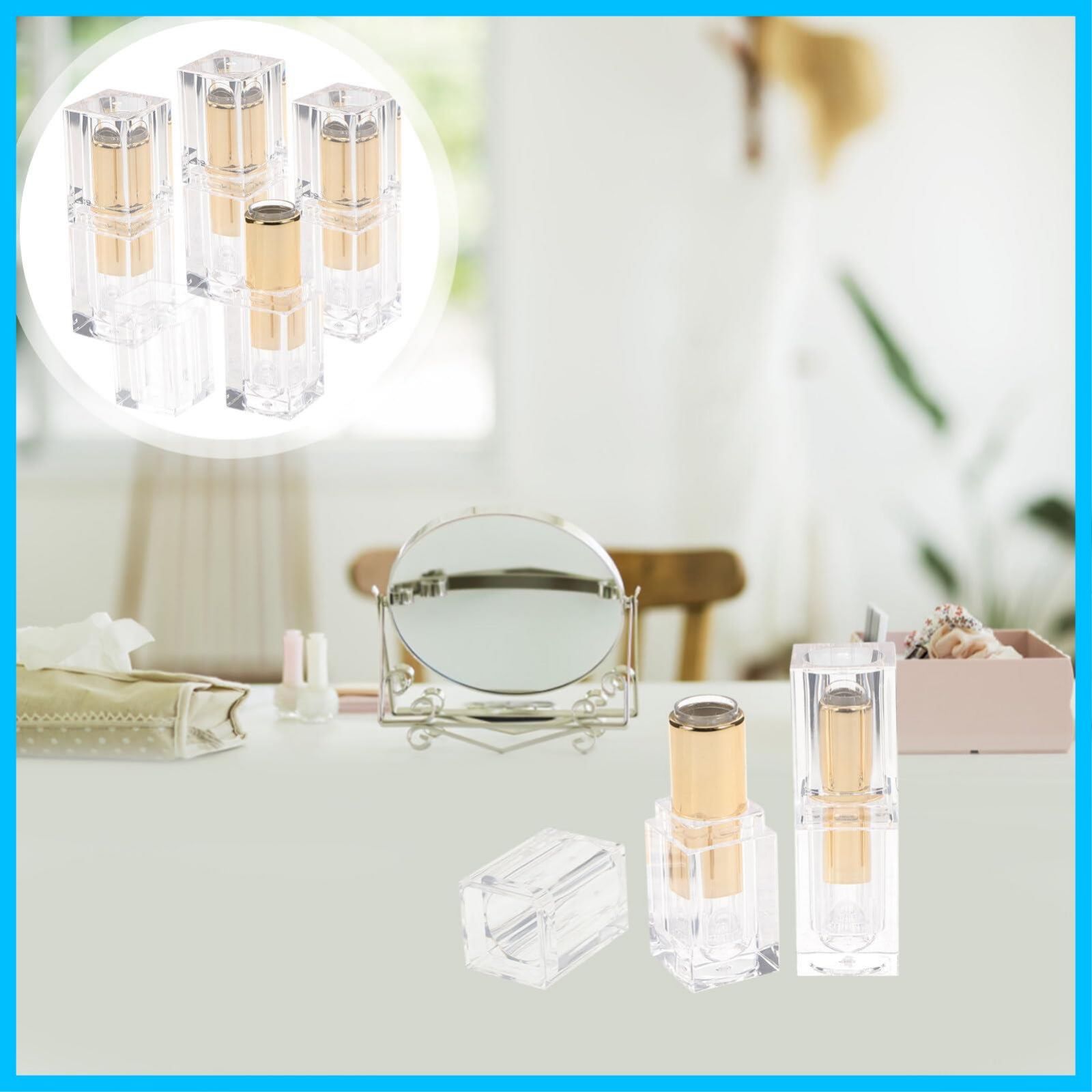 ゆめ　2つセット 新着商品】手作りリップスティックコンテナ 口紅用詰替え容器 DIY 回転