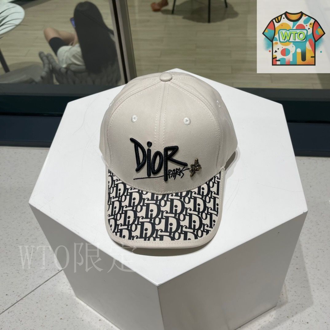 クリスチャンディオール Dior 帽子 ベースボールキャップ 白 ホワイト