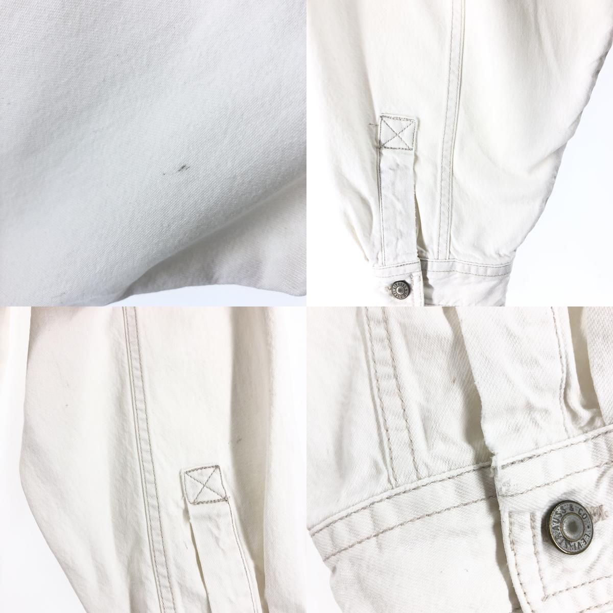 レギュラーカラー長袖モデル形状リーバイス Levi's 長袖 ホワイトデニムシャツ メンズXL /eaa366845