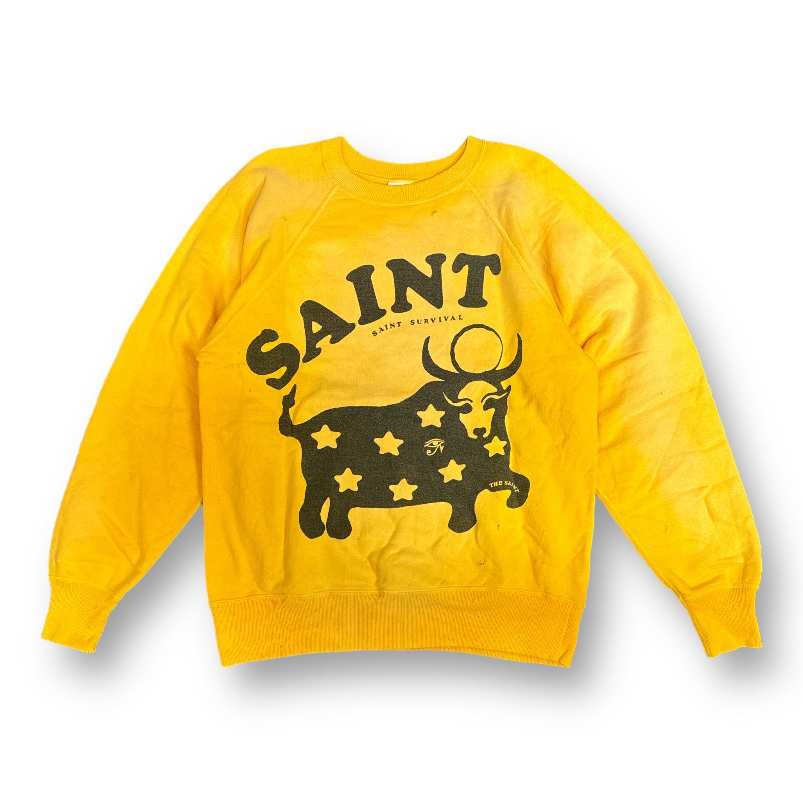 SAINT MICHAEL 23AW CRW N SWT COW SM-A23-0000-022 ヴィンテージ 加工 