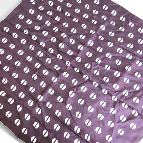 エルメス HERMES カレ70 スカーフ ドット H柄 シルク ブラウン系