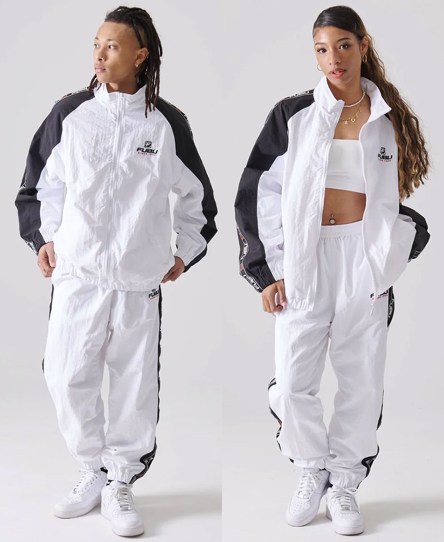 FUBU TRACK SETUP【WHITE】(フブ セットアップ ナイロン