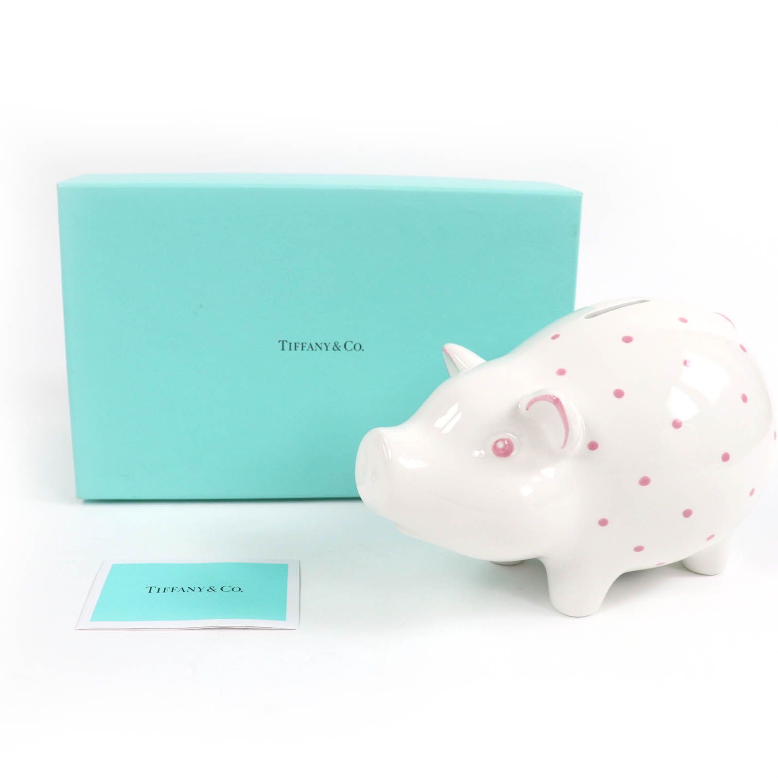 （美品）TIFFANY&Co. ティファニー ピギーバンク水玉 陶器 未使用品☆TIFFANY&Co. ティファニー 陶器 ブタ ドット柄 ピギー