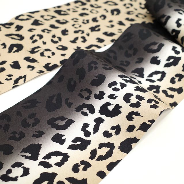 新品】 半幅帯 リバーシブル 両面 全通 正絹 絹 ヒョウ柄 豹柄