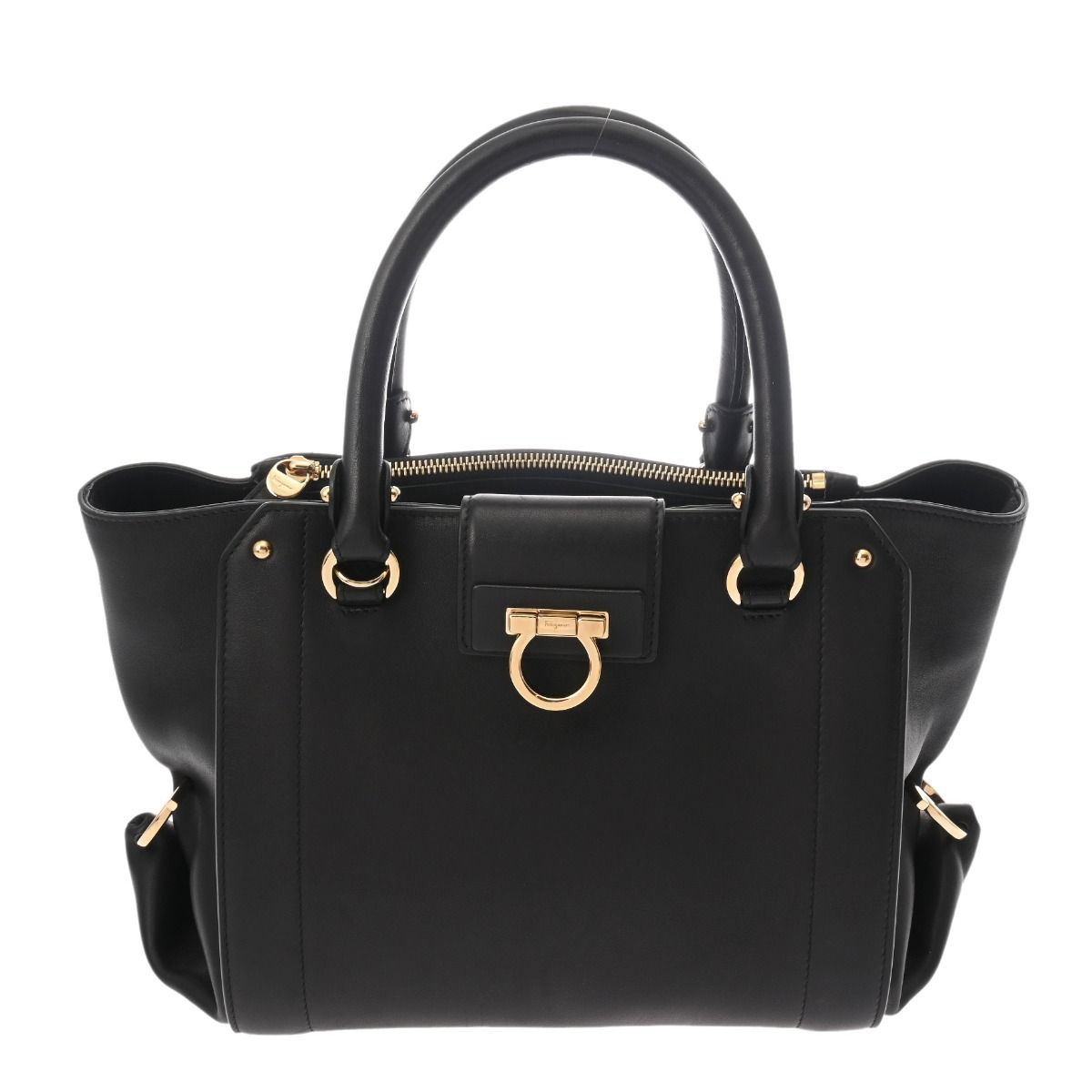 フェラガモ 2WAY トートバッグ ブラック レディース レザー 2WAYバッグ