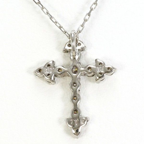 K10WG ネックレス necklace ダイヤ 0.12 総重量約0.8g 約40cm FORTGASGNV_COM_BR