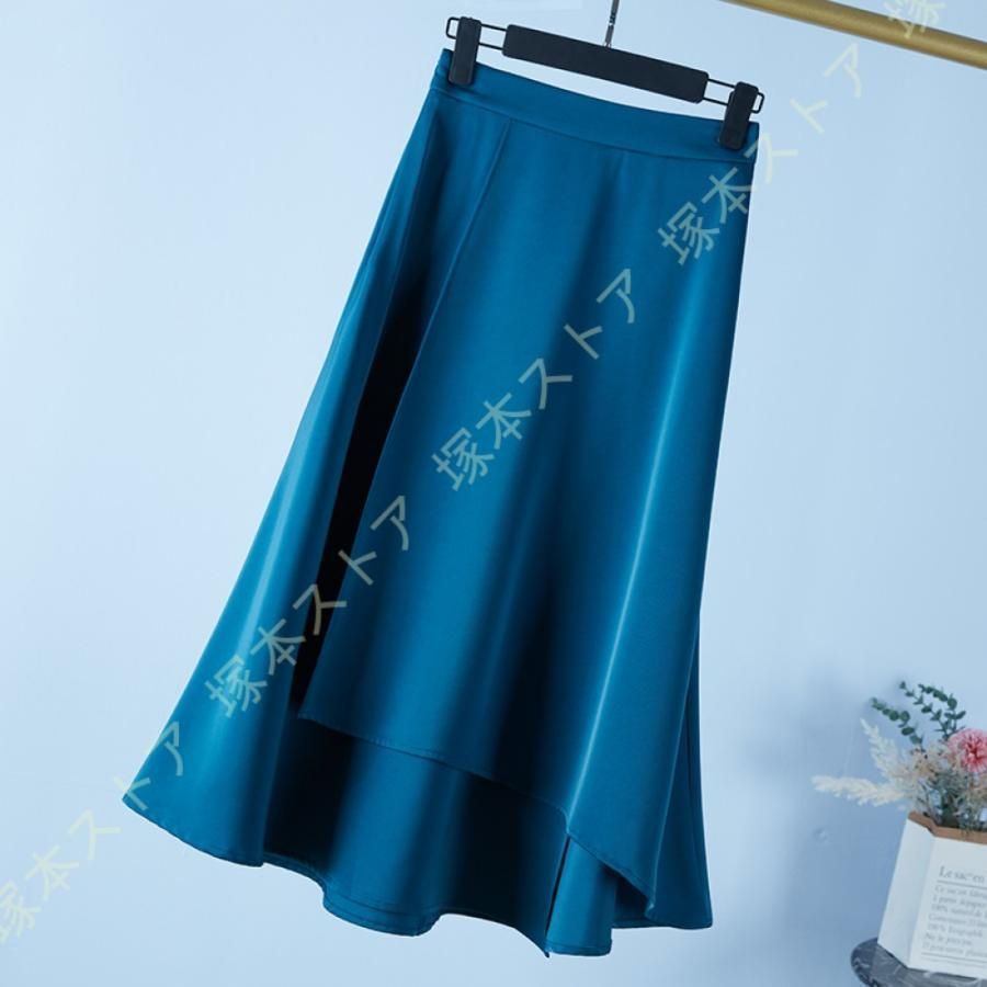 フ スカート フ スカート ミドル ロング 膝丈 フェミニン フォーマル シンプル レディース ひざ丈 ミモレ丈 フィッシュテール ウエストゴム 無地
