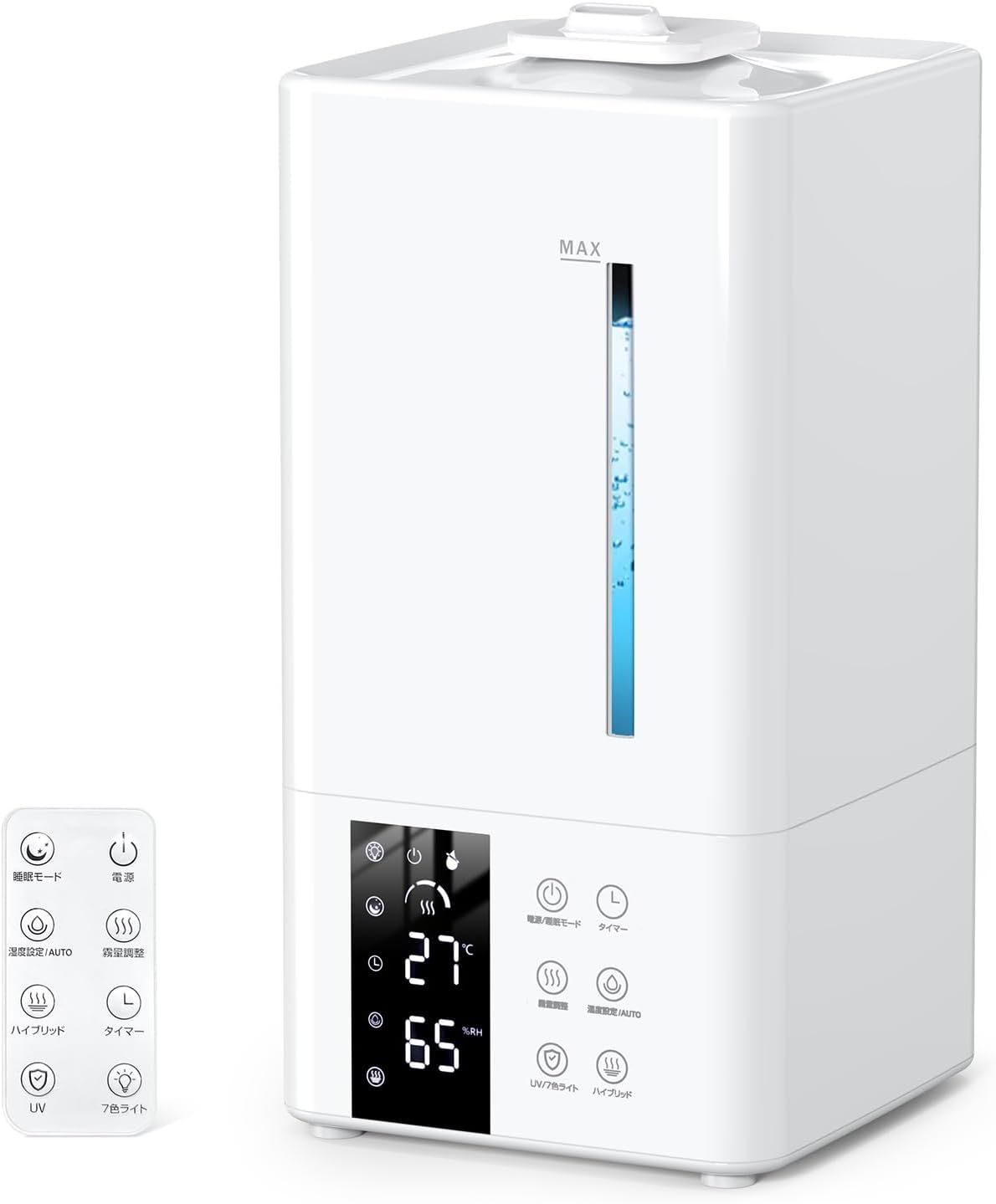 加湿器 大容量 8L 【ハイブリッド式・AI知能恒湿】 加湿器 加熱式4重除菌浄化 超音波式加湿器 マイナスイオン 卓上加湿器 省エネ 抗菌カートリッジ 99高温除菌 上から注水 パワフル加湿 静音