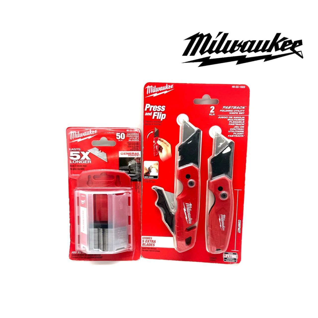 セット!! 日本未発売 Milwaukee ミルウォーキー カッター2個 替え刃50枚 2点セット