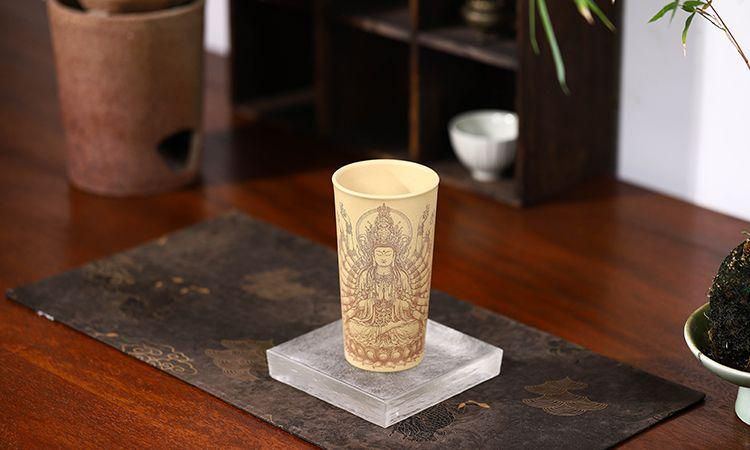 宜興紫砂杯 段泥 千手観音水杯 可楽杯 茶道具 煎茶道具 美術品