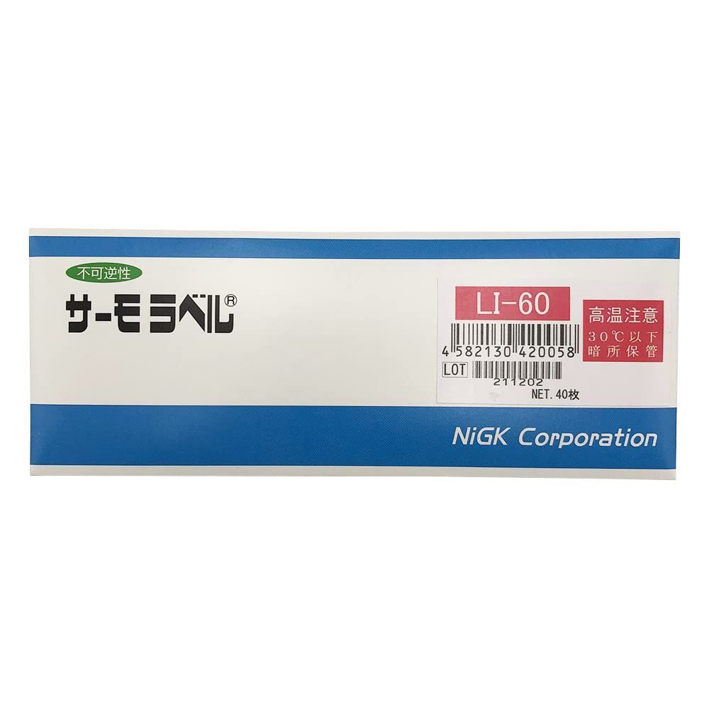 LI60 日油技研工業 サーモラベル1点表示屋外対応型 不可逆性 60度 LI60