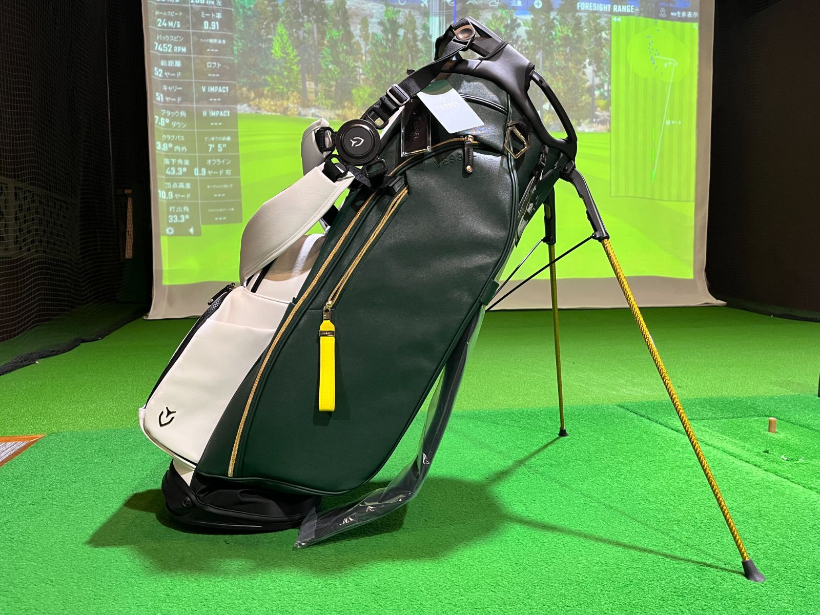 VESSEL Player 5.0 Pro Crosshatch Green ダブル キャディバッグ